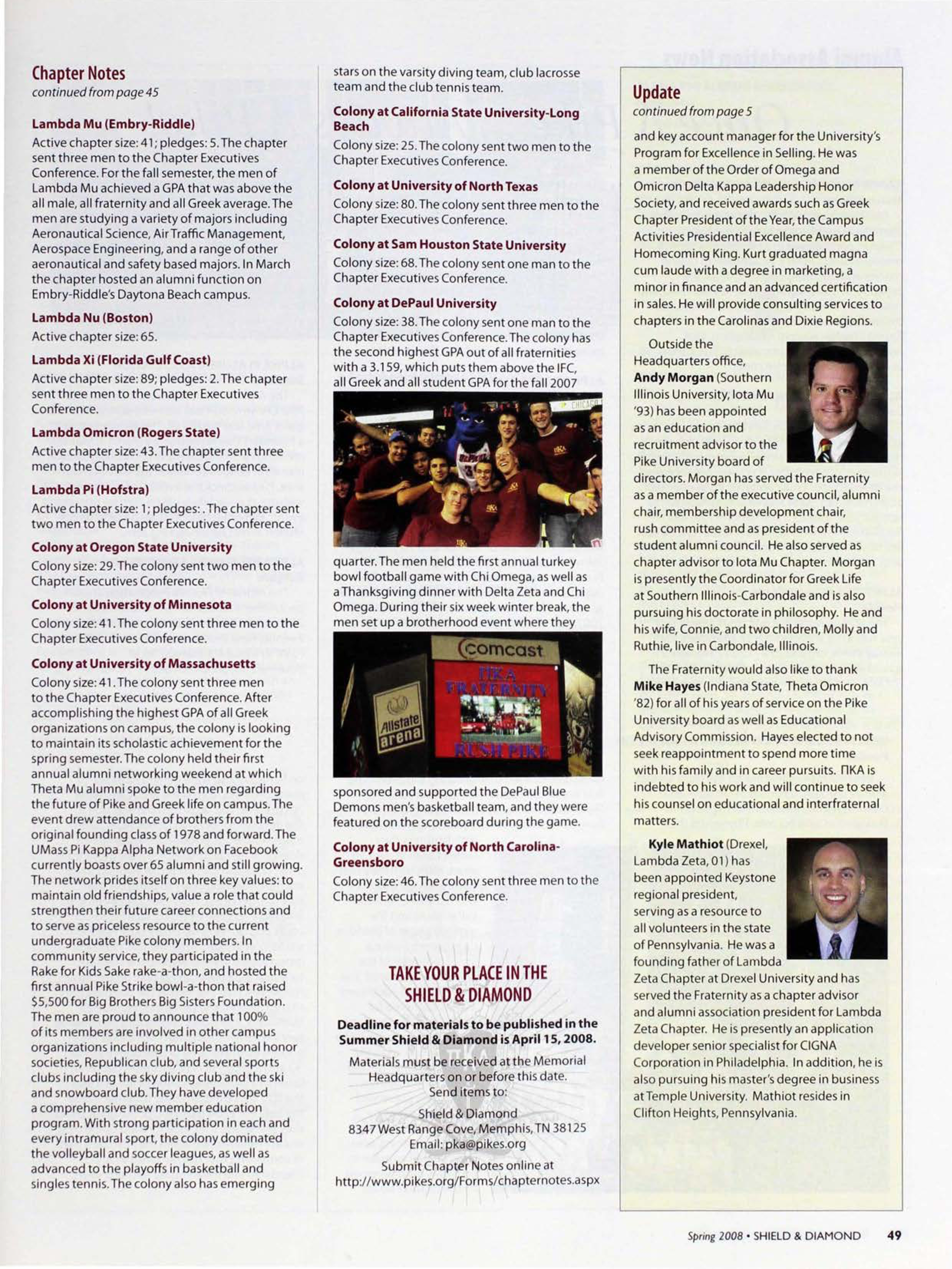 Chapter Notes, Continued, Spring 2008